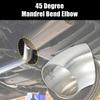 2pcs OD 1.25" 45 Degree 0.039" Thickness Stainless Steel Exhaust Elbow Pipe