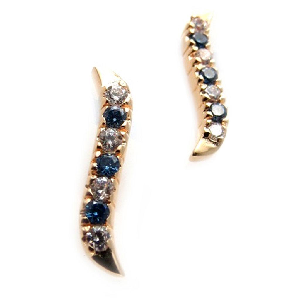 Les Trésors De Lily [K6596] - White Sapphire 'Cesaria' Gold Plated Earrings
