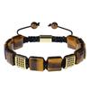 Cross-Border Fashion Square Tiger Eye & Lapis Lazuli Bracelet with Copper & Zircon for Women