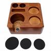 Adjustable Espresso Tamping Station Walnut Wood Tamper Holder Stand  Coffee Station