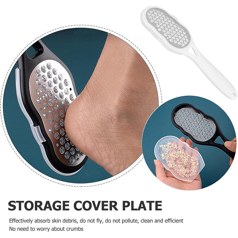 1pc Professial Heavy-Duty Stainless Steel Painless Foot File Remover with Splash Guard Handle Suitable for Care Cracked Heel