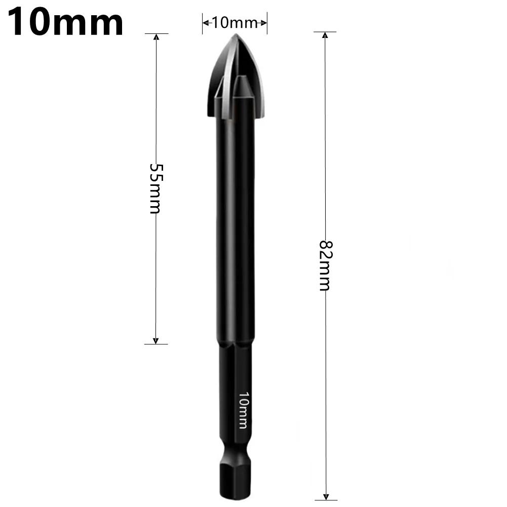 Cross Hexagonal Ceramic Tile Drill Bit Glass Ceramic Concrete Hole Opener Alloy Triangular Drill Bit Size 3/4/5/6/7/8/10/12mm