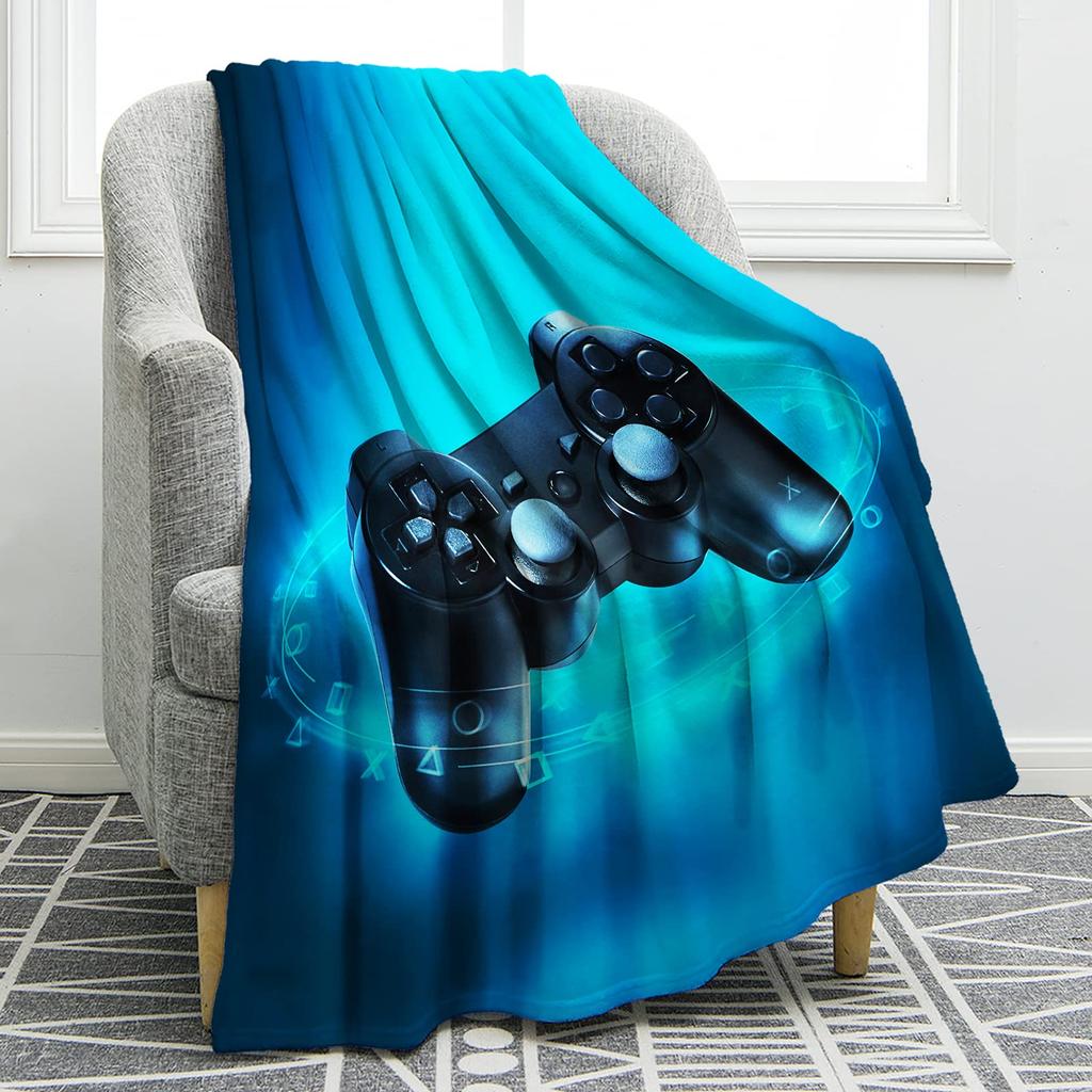 VIKAMA Gaming Wind Cover Blanket Gamepad Gradient Dazzle Color Sofa Blanket Bedroom Blanket Home Four Seasons Blanket