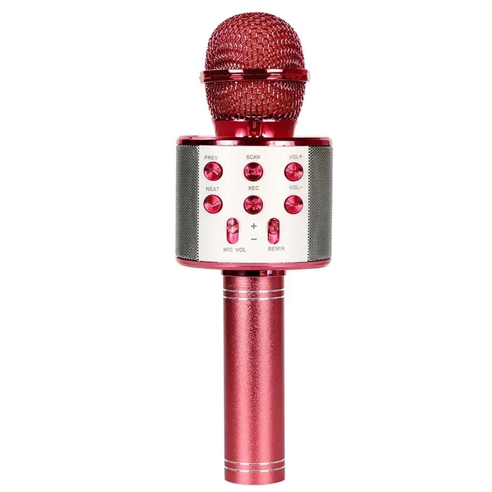 Handheld Wireless Bluetooth Karaoke Microphone Hifi Sound USB Speaker Microphone for Kids Music Player Singing Recorder Home KTV