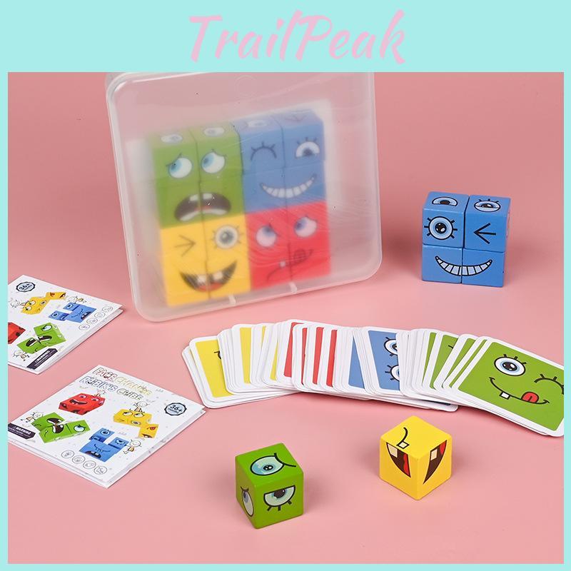 Puzzle Expression Wooden Children Puzzle Toy For Parent Interaction Child