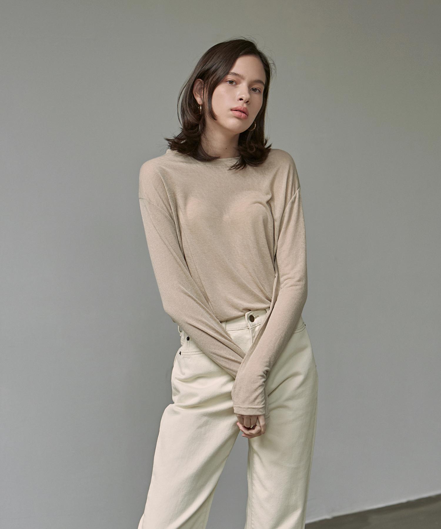 Roeil Pure Long Sleeve T-Shirt_Beige Free(44~66)