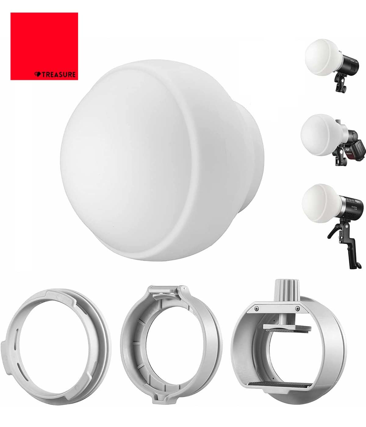 

Godox Softbox with Dome Diffuser and 3 Adapters with ML60II ML-CD15 (Compatible AD300Pro, V1Pro, Bi, TT685II, etc.)