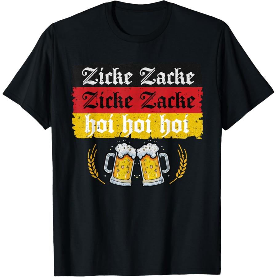 Zicke Zacke Hoi Октоберфест Немецкий Флаг Вечеринка Смешная Футболка XXXXXL чёрный