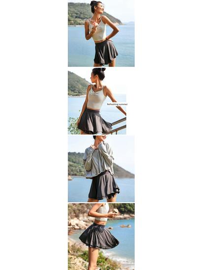 Women's Nude Feeling Yoga Tennis Skirt - Anti-Exposure, Breathable, Fitness & Dance Skirt for Running.