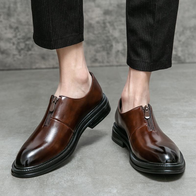 Summer men's casual shoes fashion men's shoes trend British style leather shoes men's business dress pointed small leather shoes