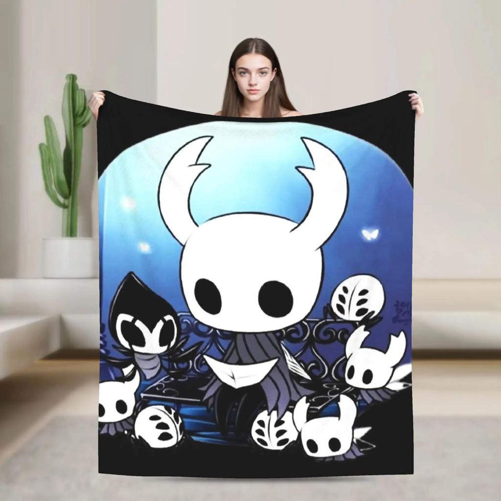 Hollow Knight The Knight Anime Plush Blanket for Kids Soft Warm Flannel Throw for Sofa Couch Bed