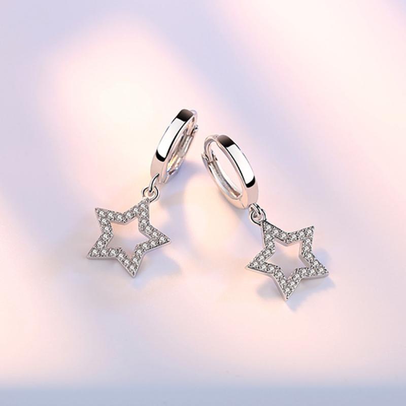 

Треугольные серьги геометрической формы с пентаграммой, милые серьги с микроинкрустацией вермикулитом