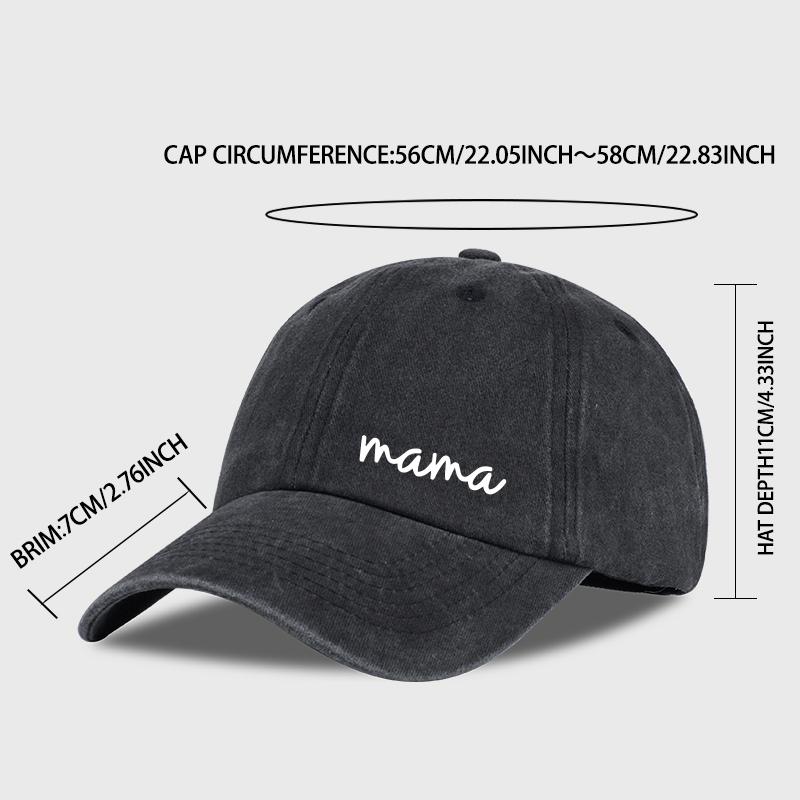 Cute "Mama" Script Baseball Cap For Women Men Washed Cotton Adjustable Dad Hat Mother'S Day Gift Casual Sun Cap