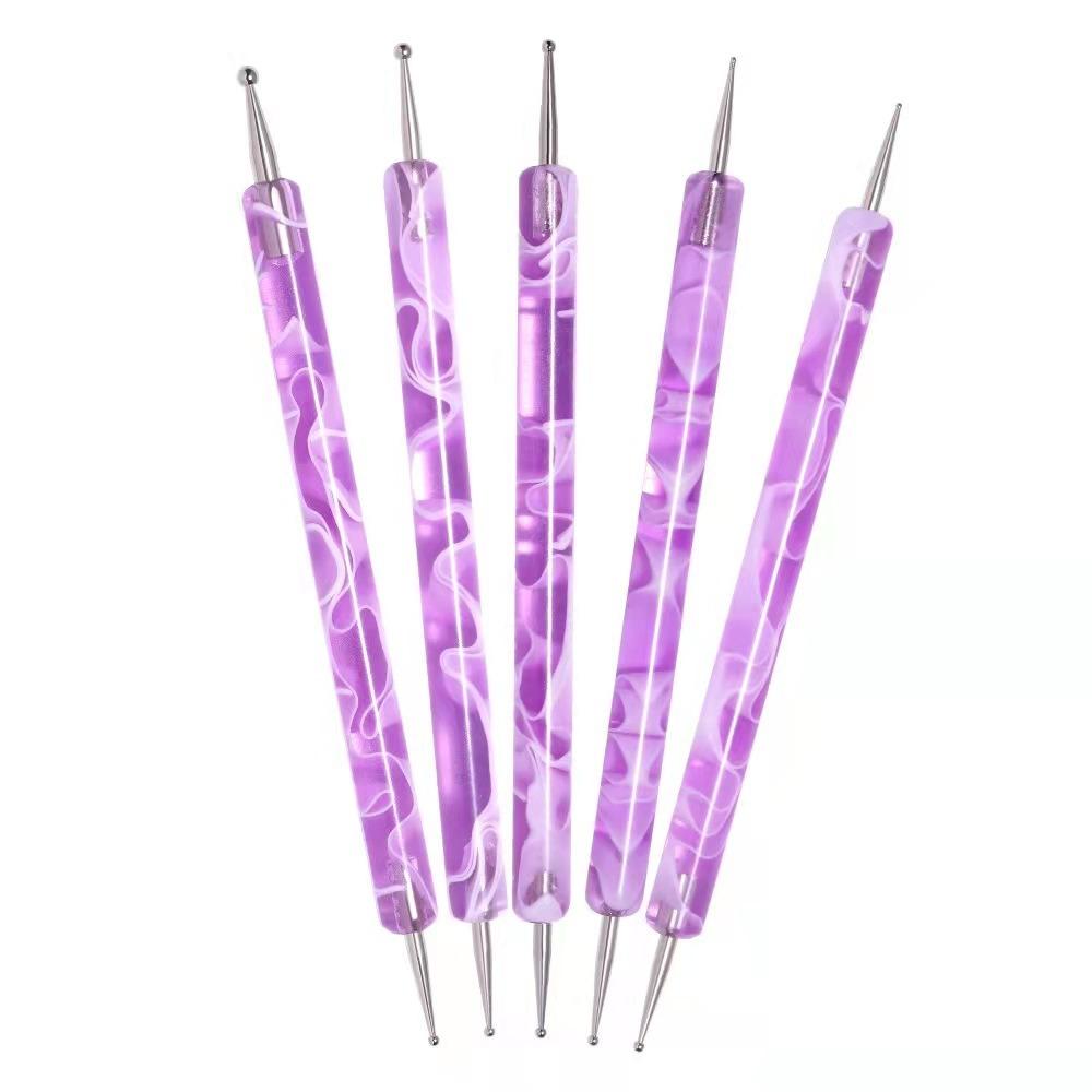 

1 набор двухсторонних ручек для дизайна ногтей, стальная ручка для сверления кончиков ногтей, маникюрный инструмент для рисования точек, домашний салон, набор для выбора страз