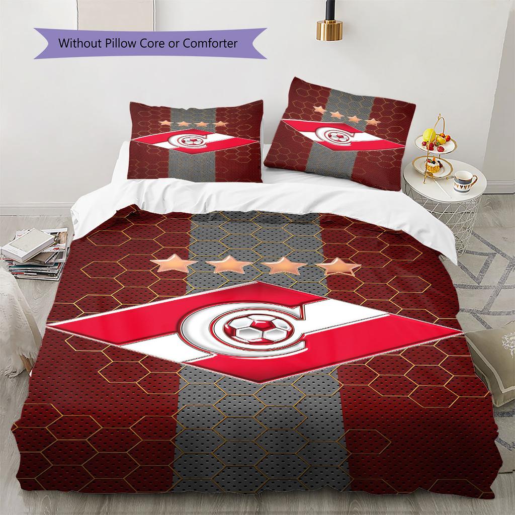 Spartak Moscow Gleam Bedding Quilt Set Quilt Cover Pillowcase Home Decoration Birthday Gift (1 * duvet cover + 2 * pillowcase, without core)