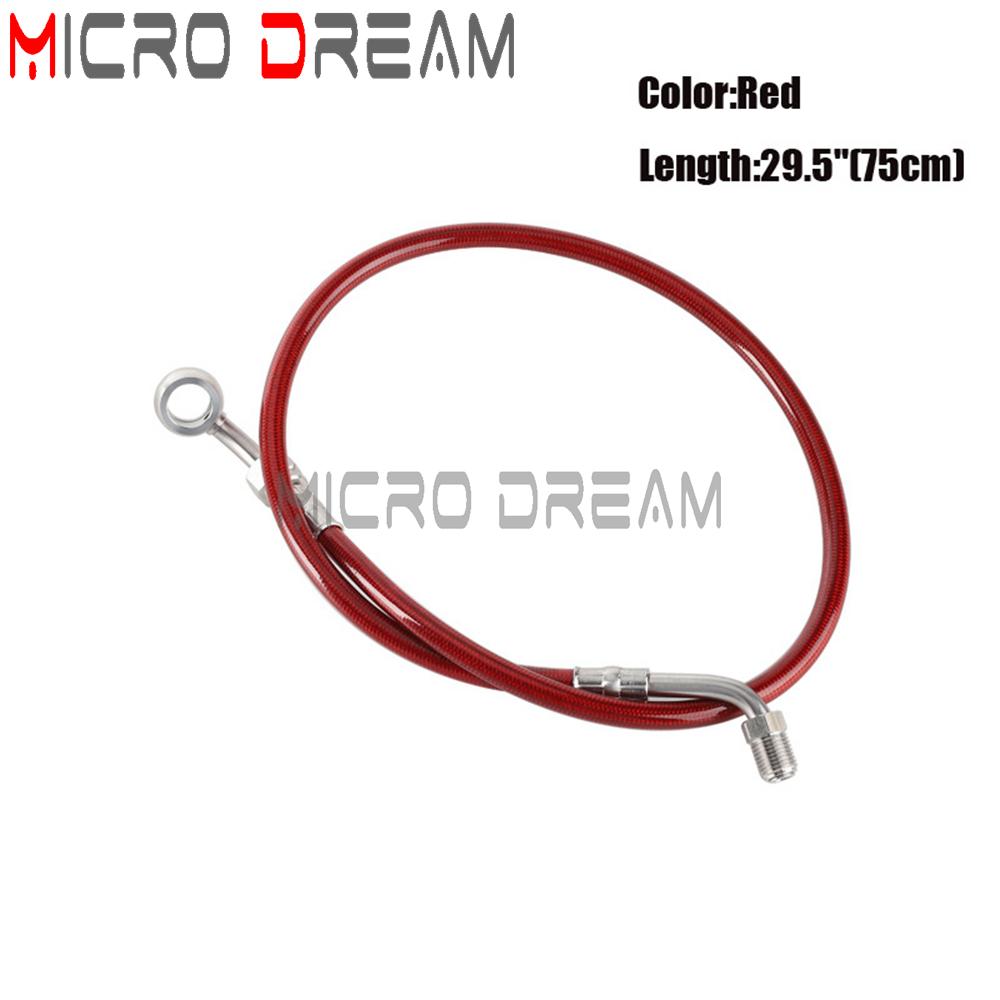 60/70/75cm Braided Brake Pipe Line Cable Oil Hose Tube For Harley Softail Slim Street Bob Low Rider S ST Deluxe 18-23 FLHC FLFB