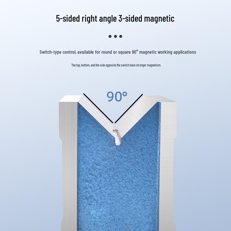 V-Shaped Magnetic Base Stand for Wire EDM, Strong Magnet with Triangular Design in Sizes 6T-12T