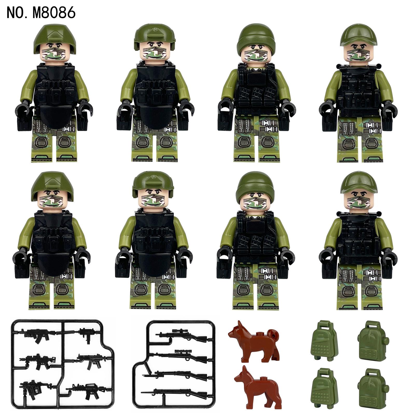 

Field troops 8189 cross-border children assembled small particles building block toys drone accessories dog