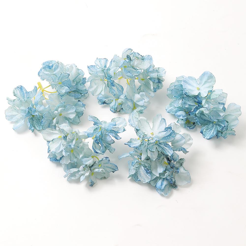 5 Stück Mix Blau Künstliche Blumenkopf Für Hochzeitsdekoration Heimdeko DIY Geburtstagsbuchstaben Weihnachtskranz Bastelarbeiten Kunstblume