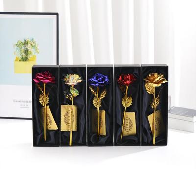 Rosa de Folha de Ouro 24K: Dia do Professor, Aniversário, Dia dos Namorados Presente Criativo