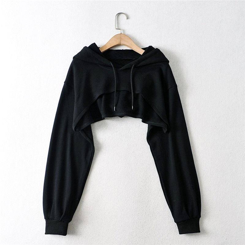Women Solid Color Hooded Long Sleeve Hoodie Sweatshirt Fashion Ladies Streetwear Slouch Pullover Jumper Tops