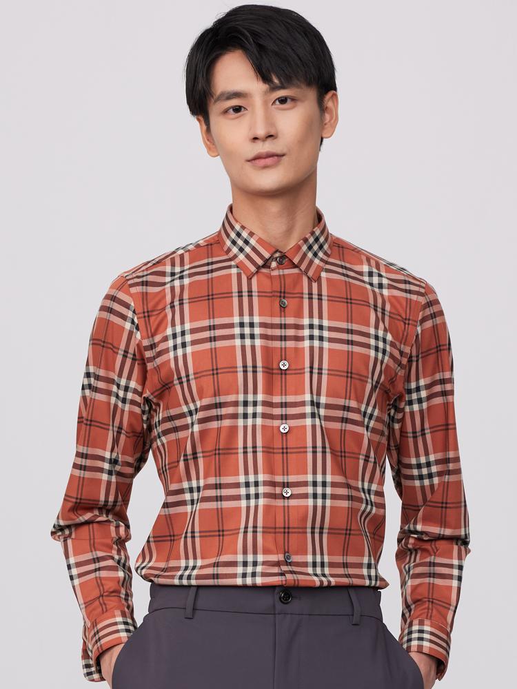 Men's Stylish Checkered Pattern Print Dress Shirt, Casual Breathable Comfy Slight Strech Button Up Long Sleeve Shirt Top For Outdoor Activities