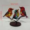1 Stück Buntglas-Acryl-Vögel auf Ast Desktop-Ornamente Acrylmaterial
