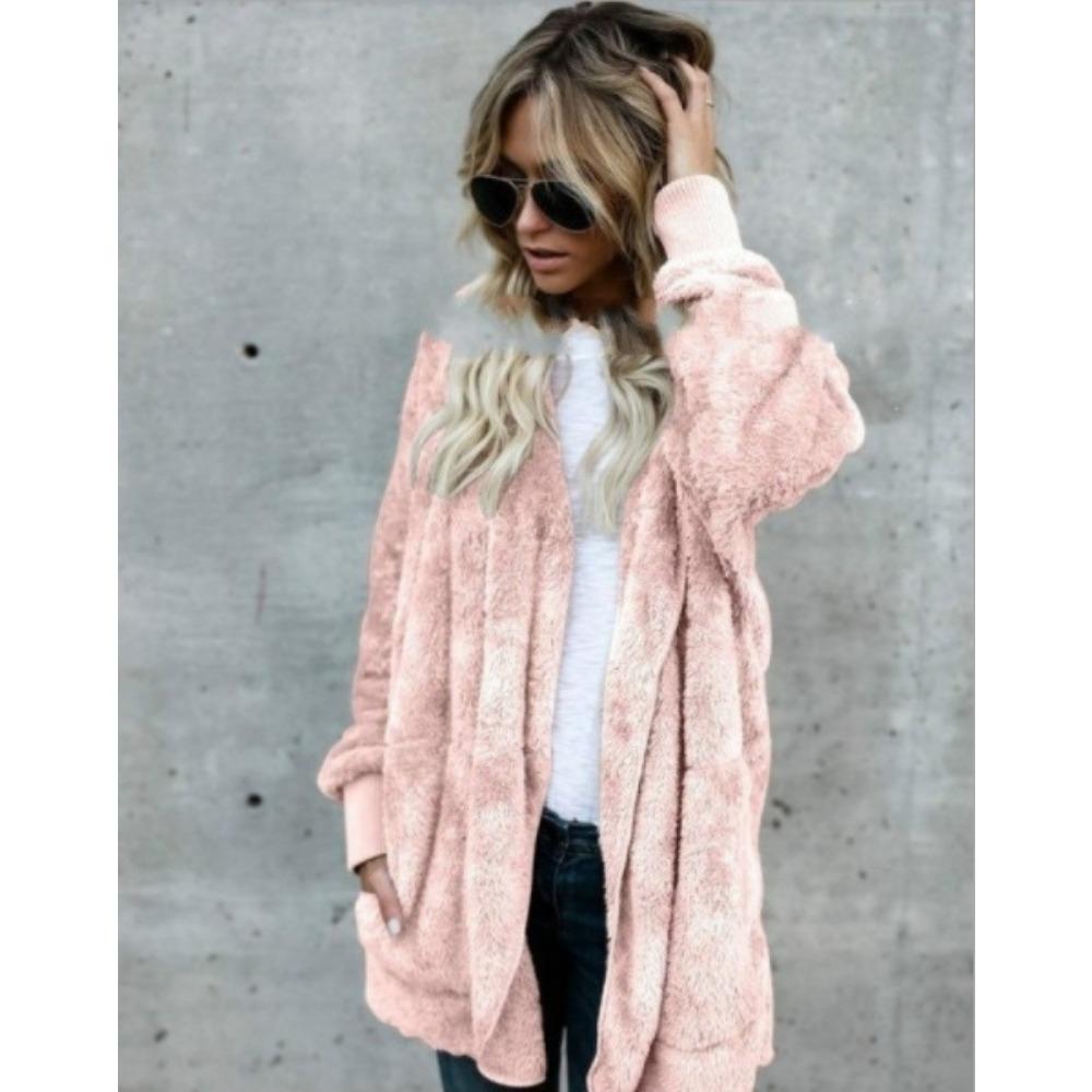 Women's Autumn and Winter Fluffy Warm Top Mid-length Double-sided Fur-resistant Jacket