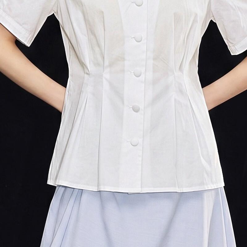 Women's Breathable Tencel Blend V-Neck Slim Fit Shirt