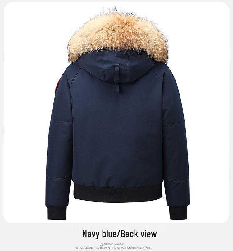 Men's Winter Trendy Thickened Down Parka with Fur Collar - Unisex Cold Protection Jacket
