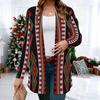 Women's Retro Kilim Motif 3D Print Long Sleeve Open Front Cardigan, Casual Loose Fit Lightweight Street Style Outerwear