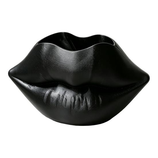 Modern Home Office Decor Lip Shaped Storage Holder, 3D Printed Red Sculpture Vase, Artistic Unique Desk Stationery Holder Desktop Organizer for