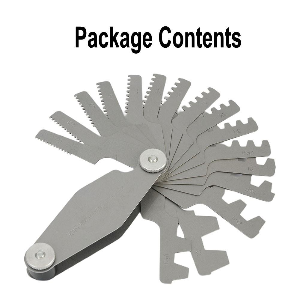 

16-лопастной ACME-шаговый калибр, угловая резьба 29 градусов, 1n - 12n