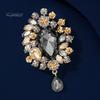Kunstkristall-Brosche, glänzende Strass-Inlay-Brosche, Damen-Trend, eleganter Party-Schmuck, Accessoire, Hochzeitstag, Geschenk