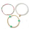 Go2boho 3Pcs Cross Beaded Bracelets for Women, Pearl Look Colorful Stackable Stretch Bracelet Set Boho Jewelry Gifts