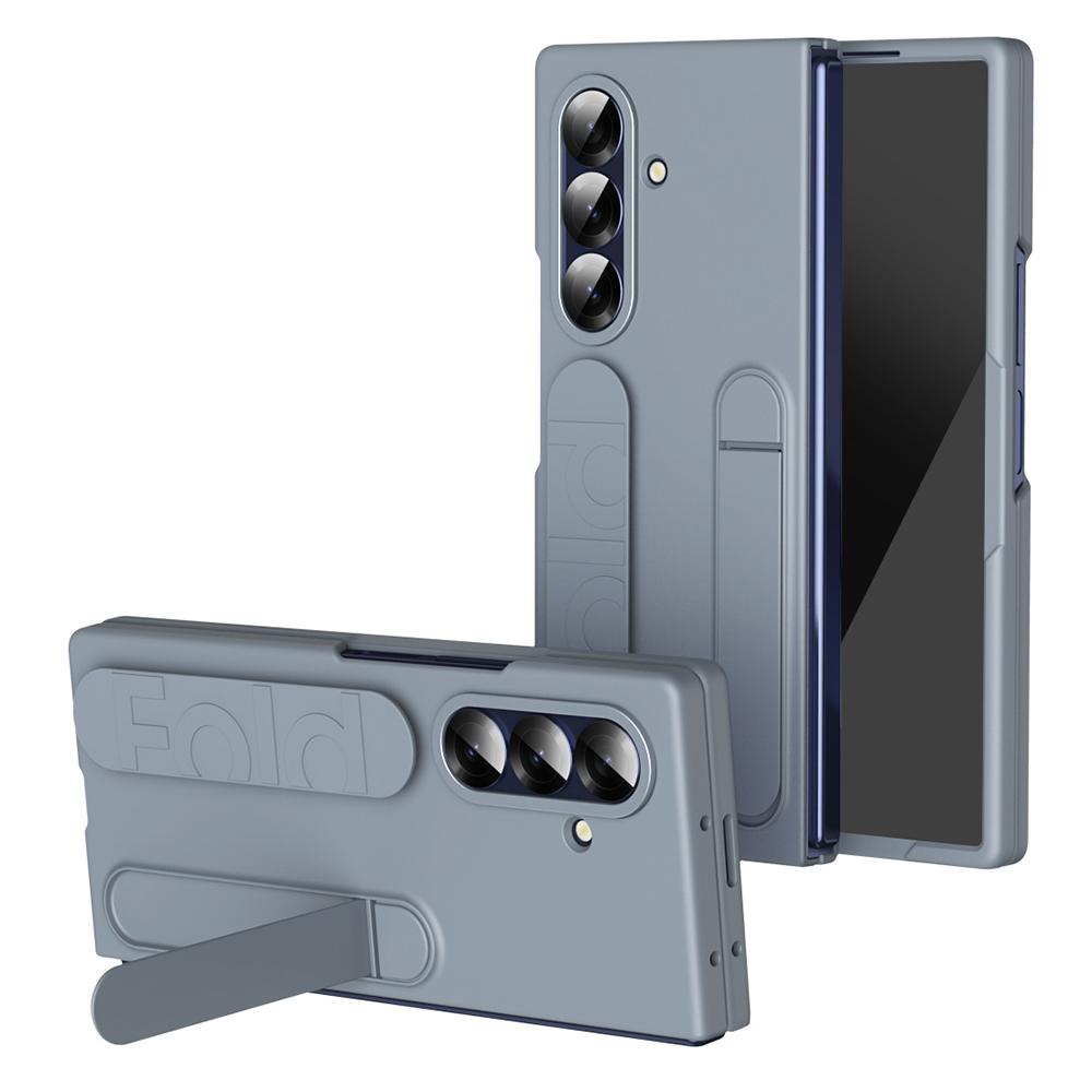 For Samsung Galaxy Z Fold7 5G Case with Tempered Glass Film Kickstand Wristband PC+Silicone Phone Cover