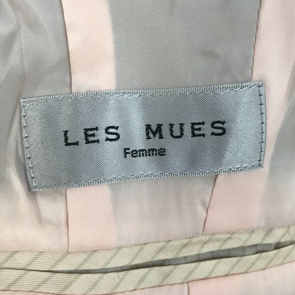 LES MUES Stretch Jacket & Pants Suit Women’s Top LL Bottom M Navy Stripe