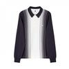 Pretty Green Mens Vertical Stripe Regular Long-Sleeved Polo Shirt