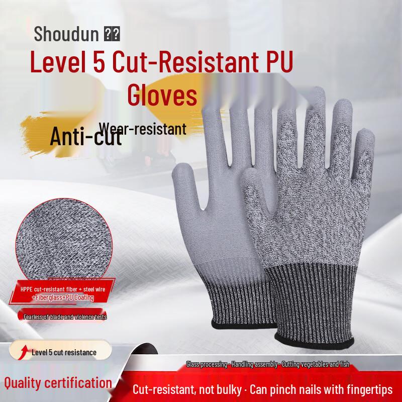 Level 5 Cut-Resistant PU Work Gloves XL