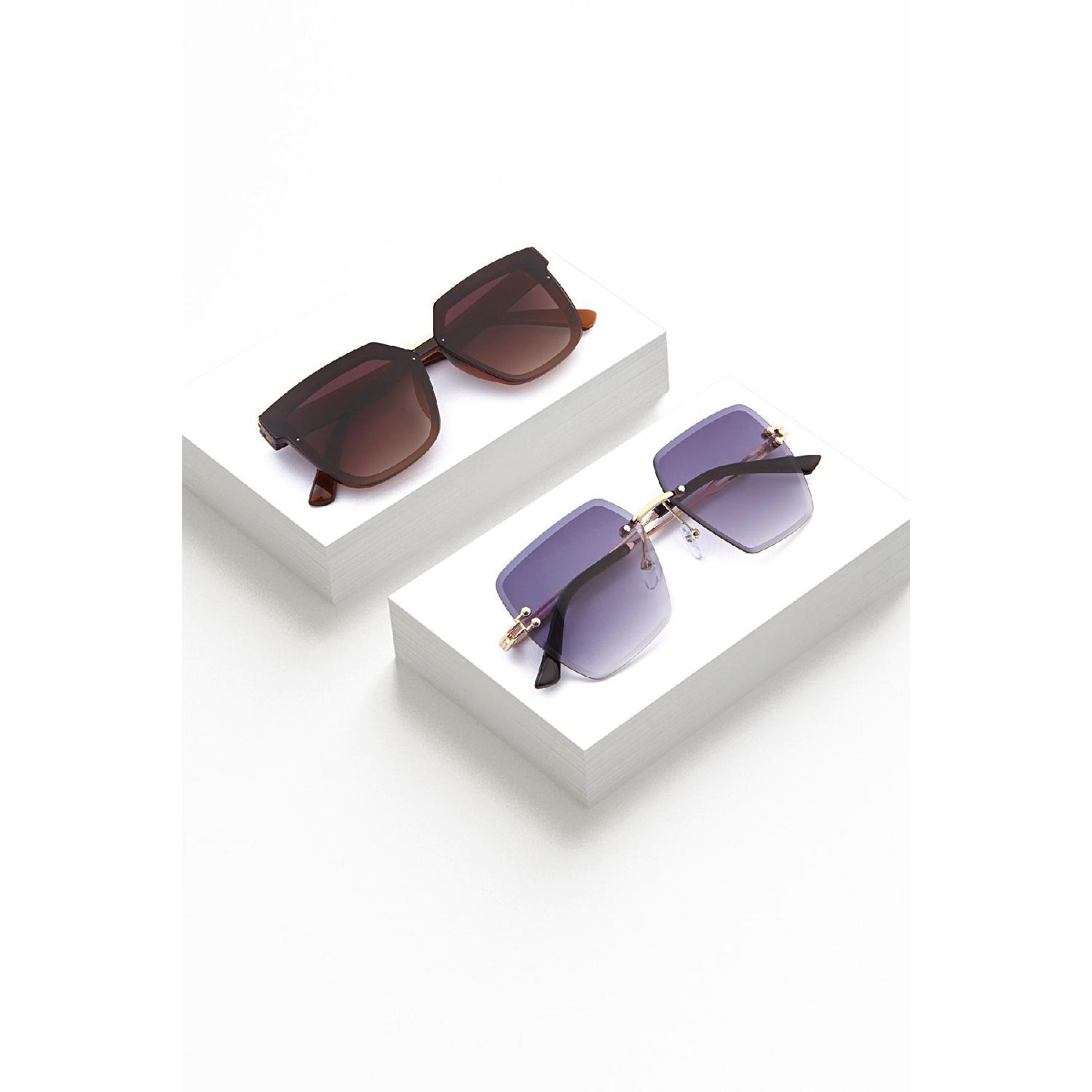 

Набор из 2 новых сезонных черных коричневых женских солнцезащитных очков