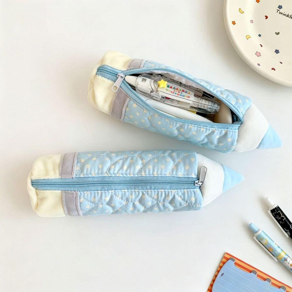 Star Print Pen Bag Pencil Shape Stationery Bag INS Stationery Organizer  Students