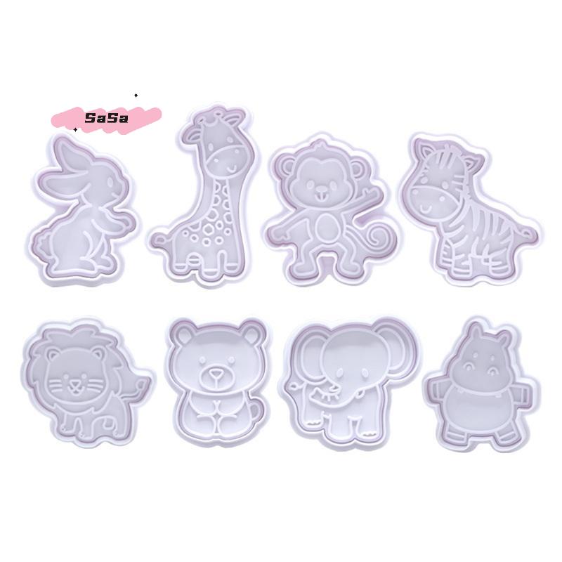 4Pcs/Set Animal Shaped Plastic Biscuit Cookie Cutter Mold DIY Kitchen Cake Decorating Tools Fondant Embosser Stamp Die Set