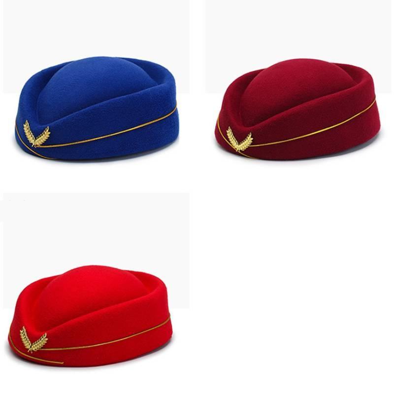 Beret Flight Attendant Hat Women Cap Fashion Casual Stewardess Hats Color Solid