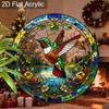 Acrylic Hummingbird & Floral Landscape Suncatcher Stained Glass Effect Window Hanging Ornament Bird Lover Gifts