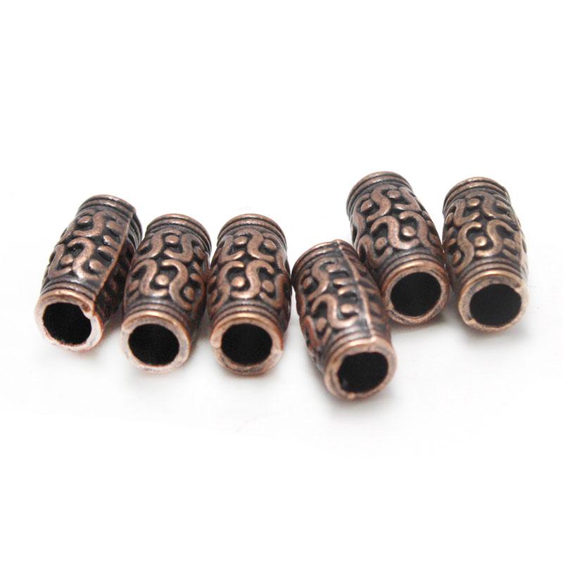 20Pcs Metal Tube Spacer Beads Accessories Tibetan Silver Gold Copper Alloy Big Hole 3.5mm Beads for Bracelet DIY Jewelry Making