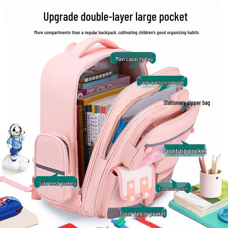 Large Capacity Cute Melody Schoolbag for Primary Students, Girls & Boys, Grades 1-6