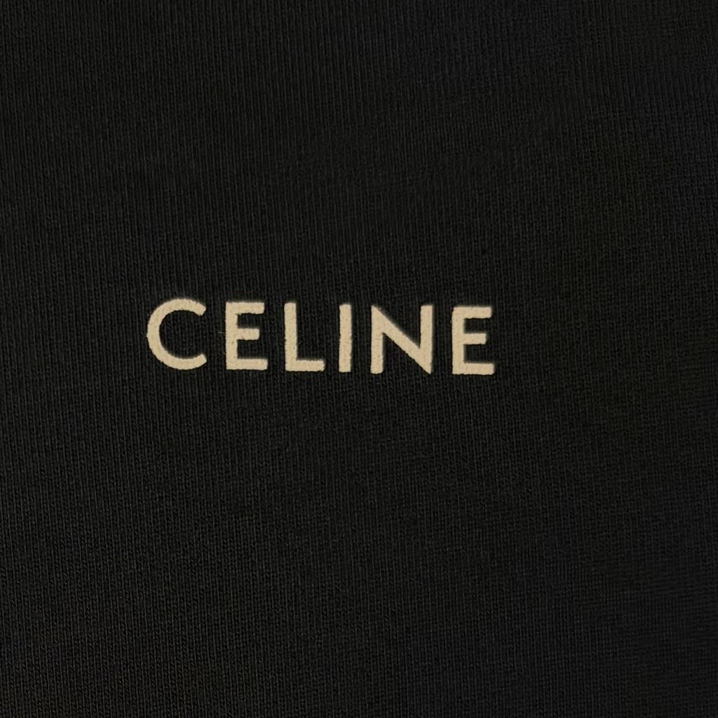 Celine Front Logo Hoodie Black Men's Size XS Model 2Y958670Q