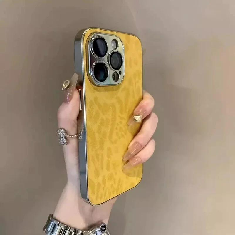 Luxury Leopard Print Phone Case For iPhone 11 12 13 14 15 16 Pro Max Plus Shockproof Bumber Cases Cover