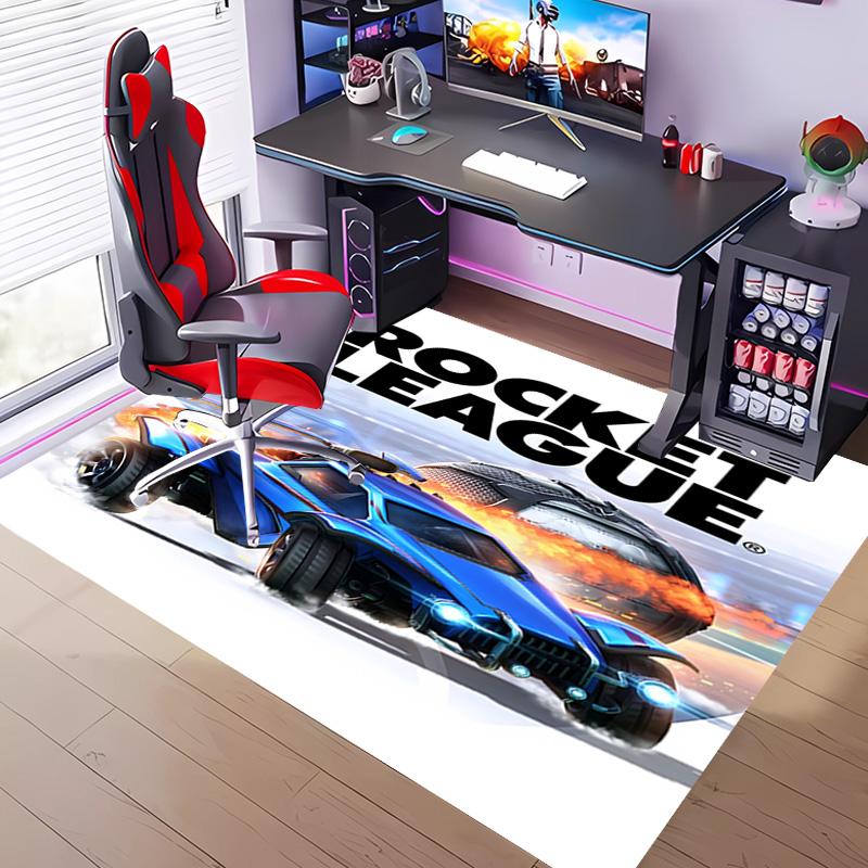 Game Rocket league -Themed Entrance Mat,Non-Slip Mat Area Rug,Room Decor,Outdoor Decor,Kitchen Rug,Doormat - Machine Washable,Easy to Clean