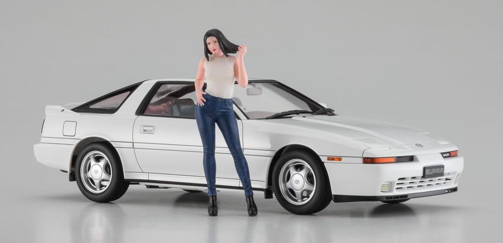 Hasegawa Toyota Supra A70 Twin Turbo 1990 Figure Plastic Model SP614 1/24 2.0GT w/Girls (Car)